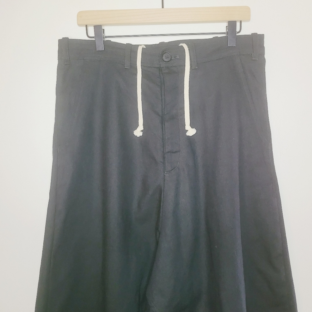 Other Brands O-Project Other Cotton x Wool Wide Pants Bottons Small Black Street - Picture 2 of 12